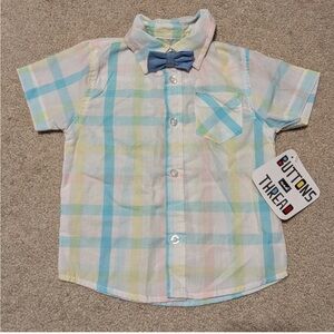 Toddler boy plaid with bow tie 🩵